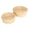 Household Essentials Natural Handwoven Corn Leaf Nestable Basket Set with Lids